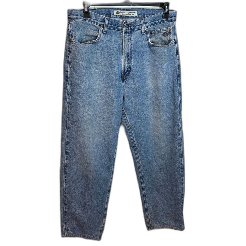 Vintage Harley-Davidson Distressed Jeans Men 33x28 Straight Leg Y2K Biker Grunge